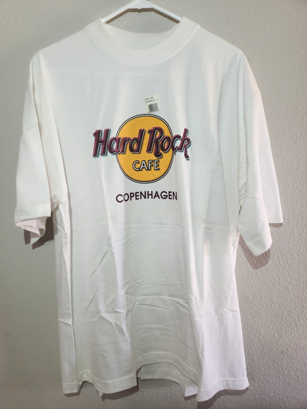 Vintage Hard Rock Cafe Shirt Size XL White Short Sleeve Copenhagen Brand New